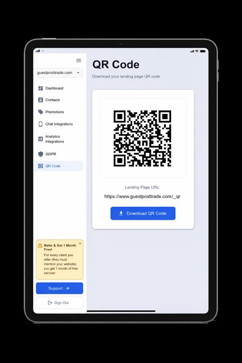 QR code generation and visit tracking