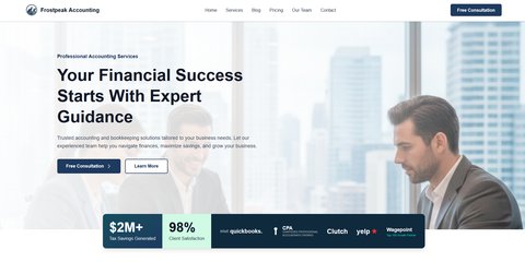 Frost Peak Accounting demo website screenshot