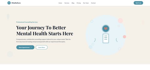 Mindful Care demo website screenshot