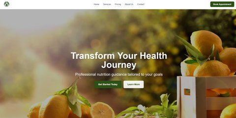 My Nutrition Goals demo website screenshot